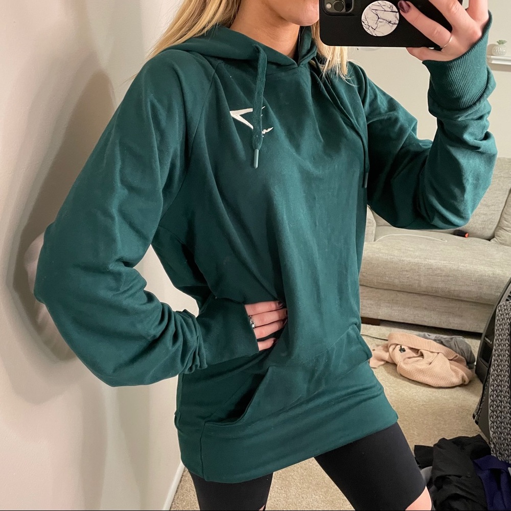 Gymshark dark green hooded sweatshirt hoodie